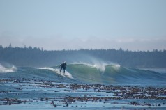 Nell on a nice wave in Tofino, B.C.