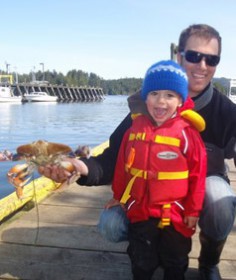 Fresh dungenous crab caught by family out with Cleanline Sportfishing!